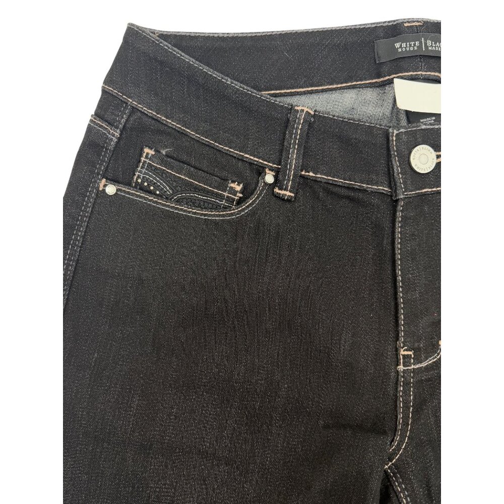 NWT White House Black Market Black Rhinestone Flare Jeans 4 | Indie Sleaze Retro - Picture 15 of 16